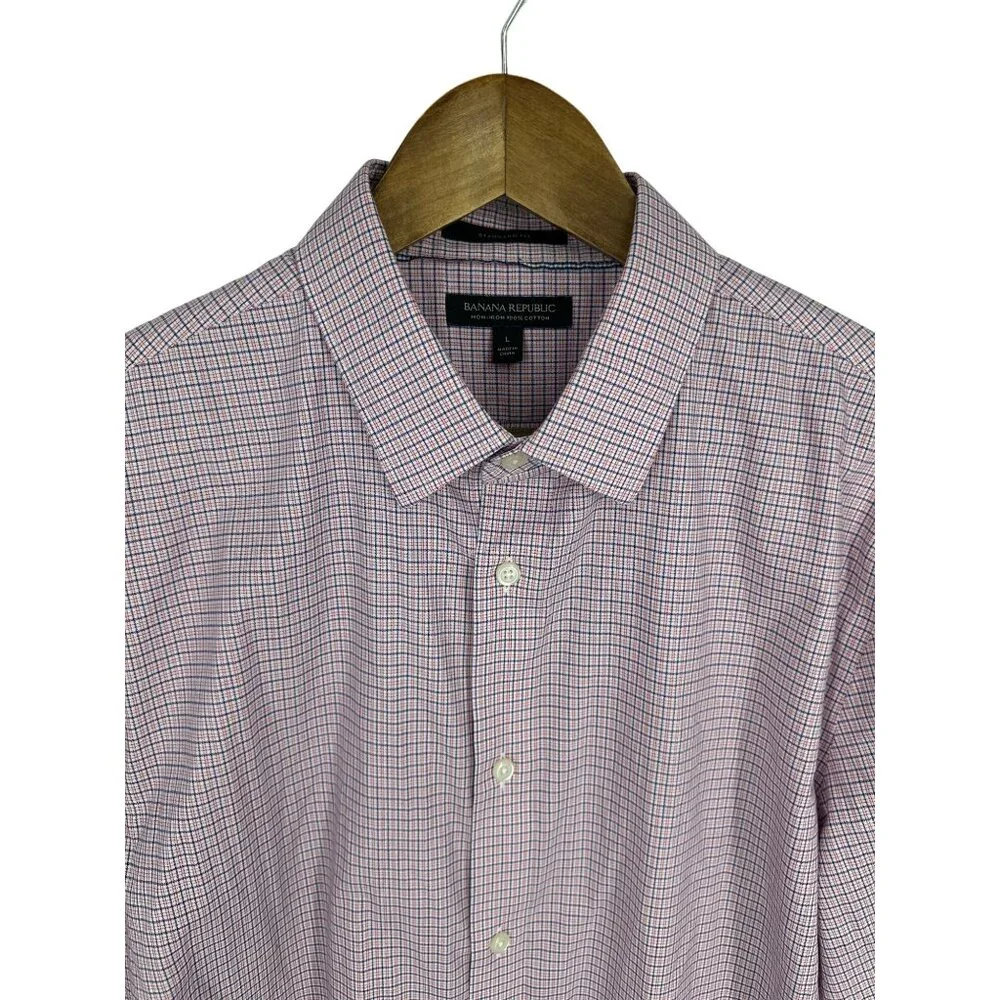 Banana Republic Mens Non-Iron Cotton Standard Fit Button-Down Shirt  Size L